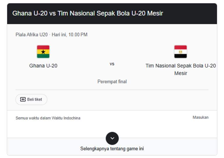 Ghana U20 vs Mesir U20