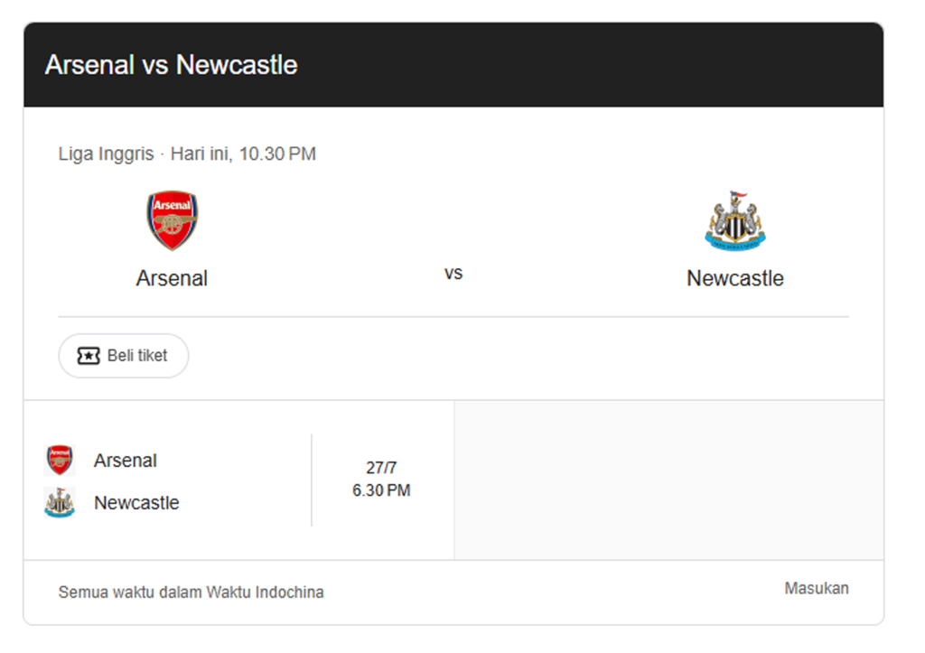 Arsenal Vs Newcastle Utd
