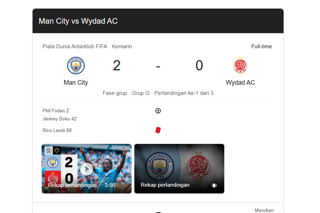 Manchester City vs Wydad AC