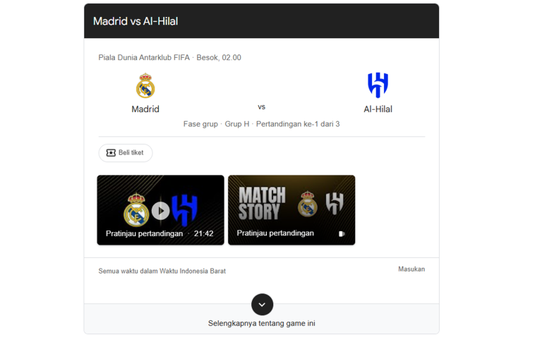 Jadwal Real Madrid vs Al Hilal