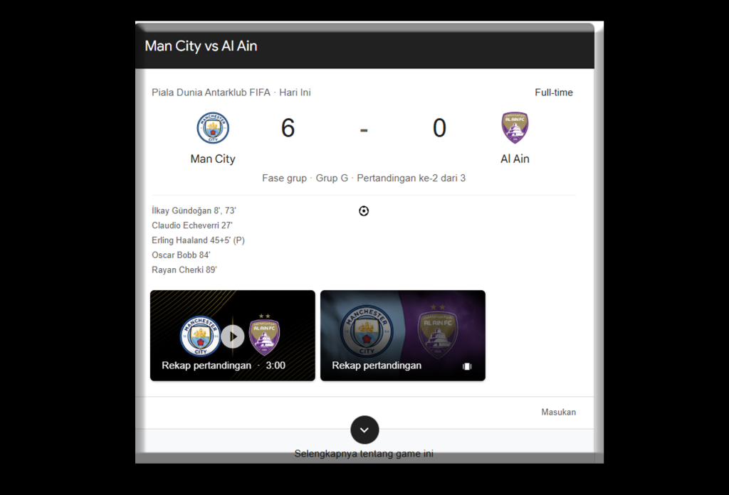 Man City vs Al Ain 