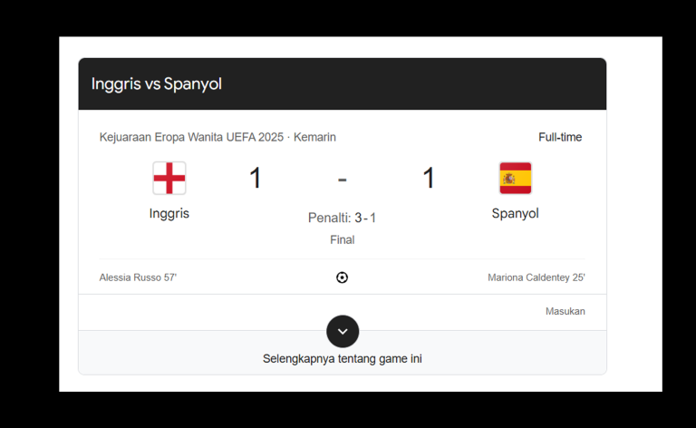 Inggris vs Spanyol
