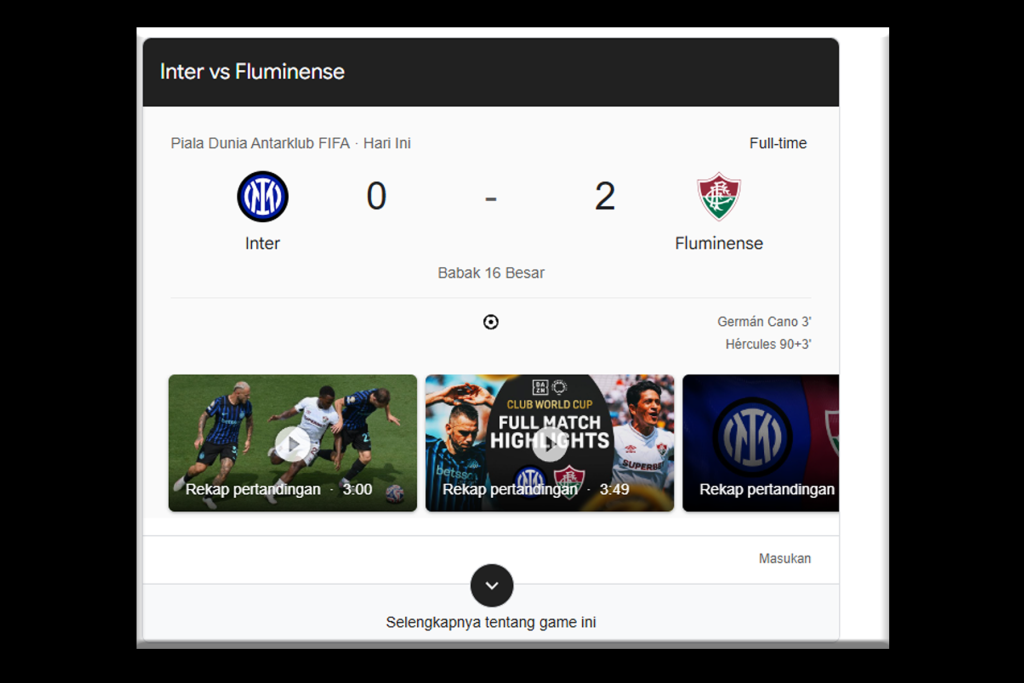 Inter Milan vs Fluminense
