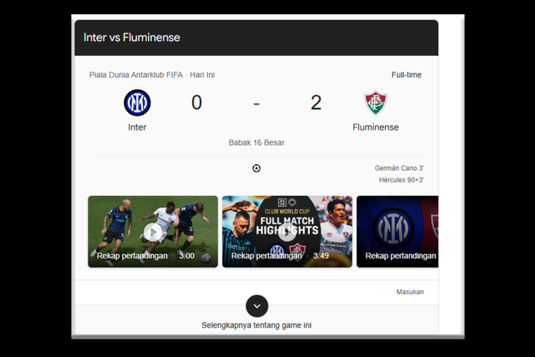 Inter Milan vs Fluminense