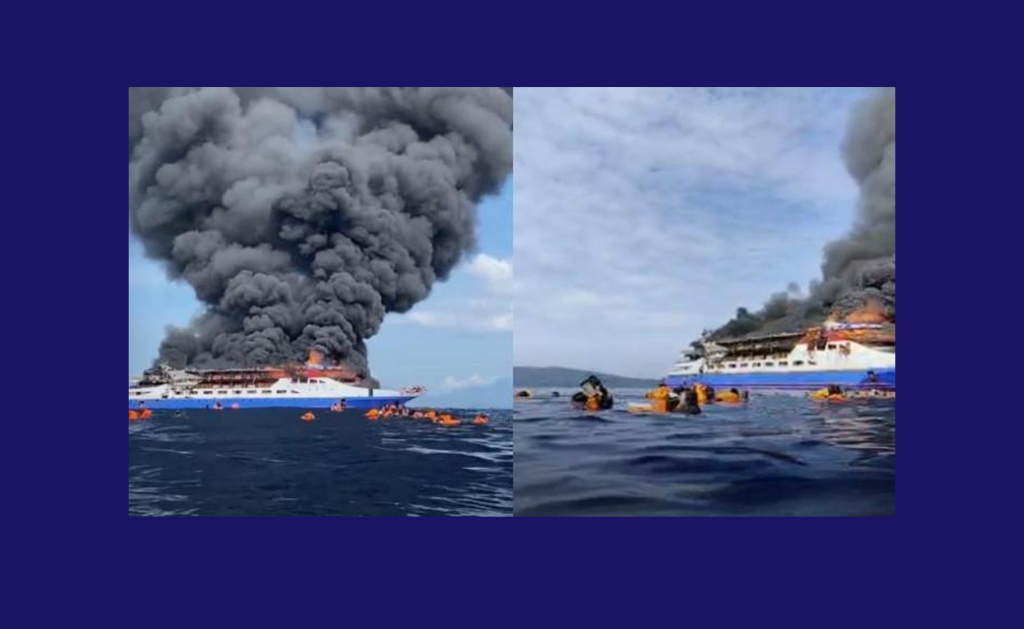 Kapal Barcelona V Terbakar
