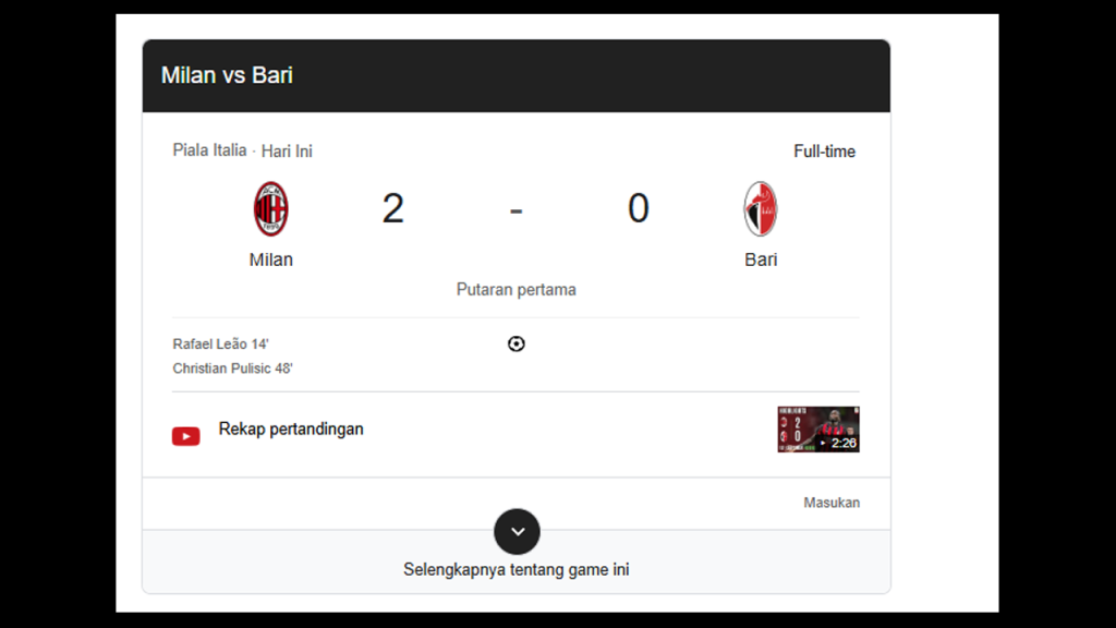 AC Milan vs Bari