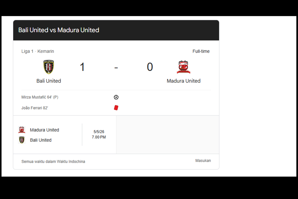 Bali United vs Madura United