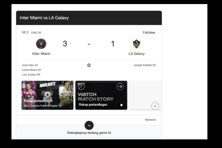 Pertandingan Inter Miami vs LA Galaxy