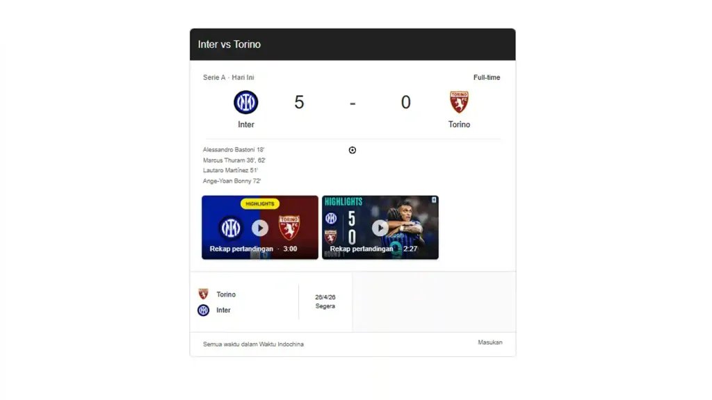 Jadwal Bola Hari Ini