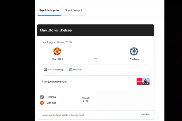 Jadwal Bola Hari Ini