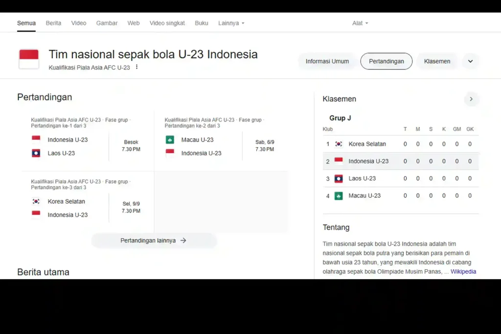 Jadwal Timnas U23