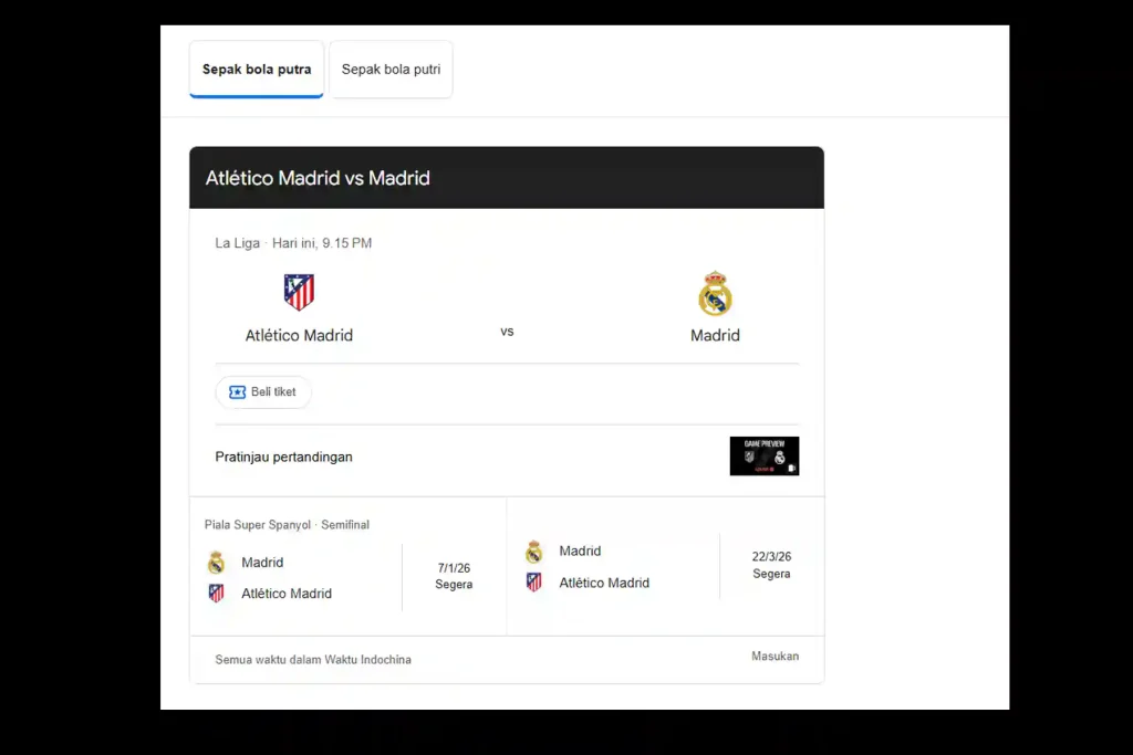 Madrid vs Atm