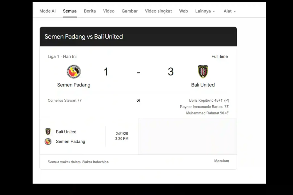 Jadwal Bola Hari Ini